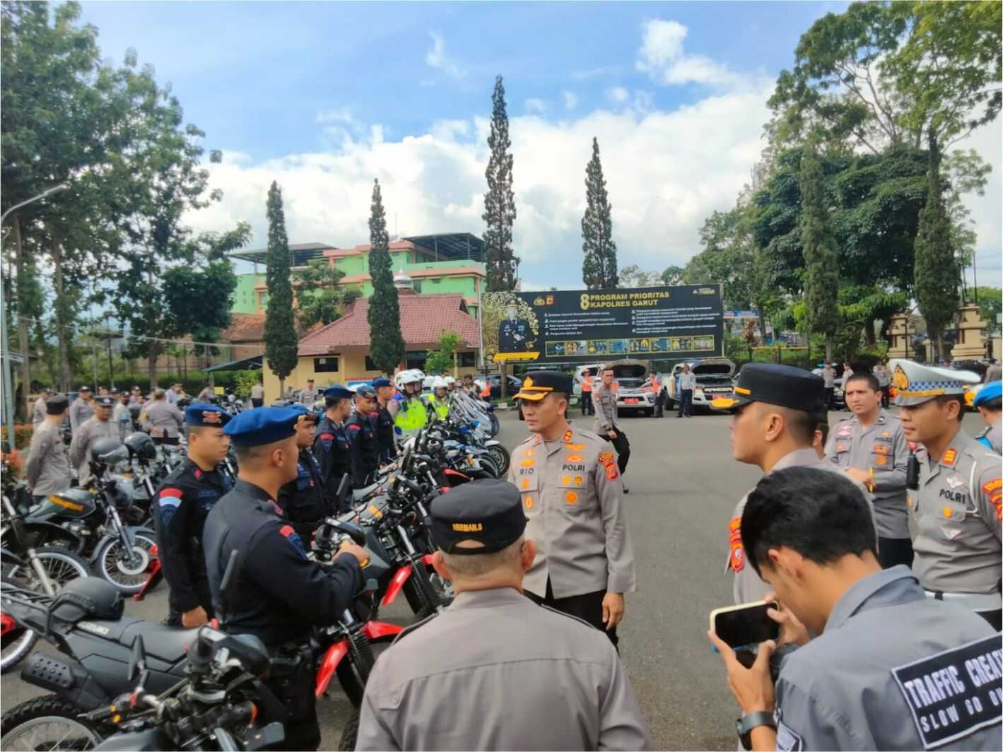Jelang Operasi Ketupat Lodaya, Polres Garut Inspeksi Kendaraan Dinas Polisi